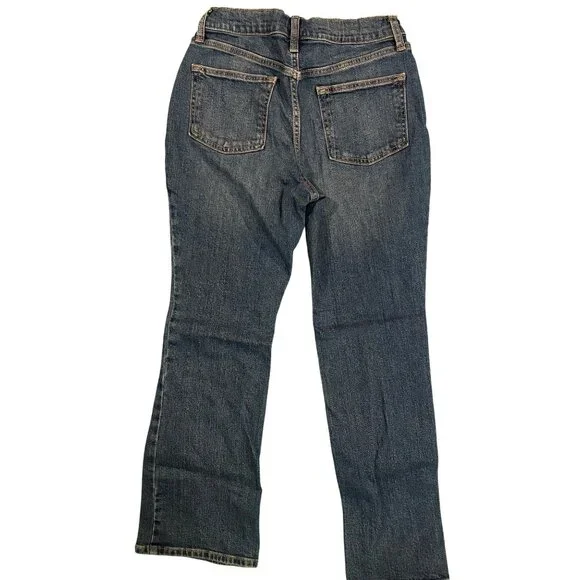 Old Navy High-Rise Flare Jeans Size 18 Dark Aged Denim Stretch Cotton Blend - Picture 2 of 7